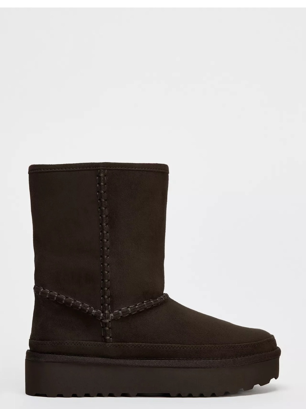 Zara Women's Mid-Calf Winter Boot in Dark Brown Suede 6.5 SIZE